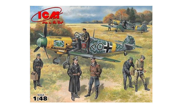 Bf-109F-2 с пилотами и техниками Ввс Германии