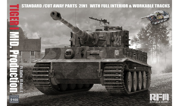 Pz.Kpfw. VI Ausf. E Tiger I Mid. Production Standard/Cut Away Parts 2in1 with full interior & workab