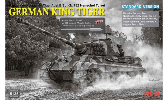 German King Tiger Panzerkampfwagen VI Tiger Ausf.B Sd.Kfz. 182 Henschel Turret Standard Version